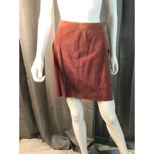 Vintage NWT Giorgio of Beverly Hill Rust Suede Lace up Mini Skirt Sz S/M